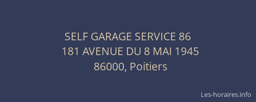 SELF GARAGE SERVICE 86