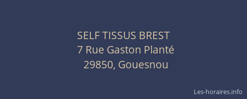 SELF TISSUS BREST