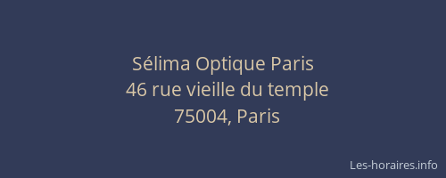 Sélima Optique Paris