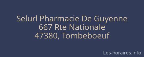 Selurl Pharmacie De Guyenne