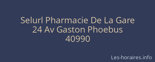 Selurl Pharmacie De La Gare