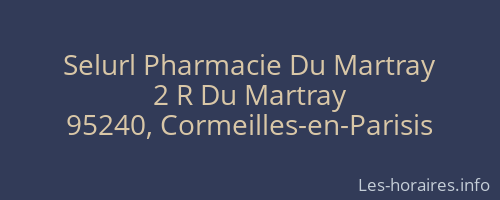 Selurl Pharmacie Du Martray
