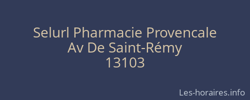 Selurl Pharmacie Provencale