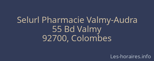 Selurl Pharmacie Valmy-Audra