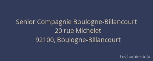 Senior Compagnie Boulogne-Billancourt