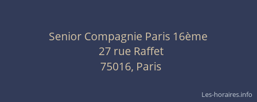 Senior Compagnie Paris 16ème