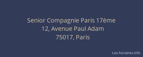 Senior Compagnie Paris 17ème