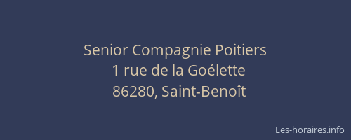 Senior Compagnie Poitiers