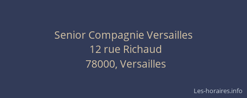 Senior Compagnie Versailles