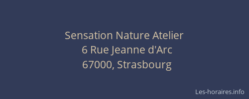 Sensation Nature Atelier