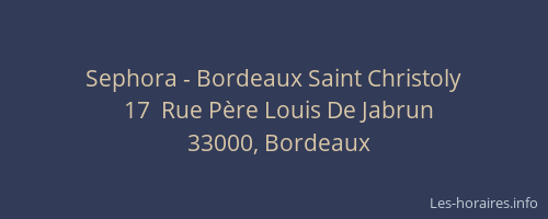 Sephora - Bordeaux Saint Christoly