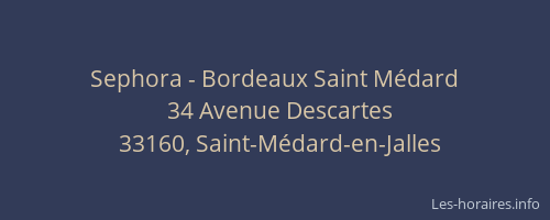 Sephora - Bordeaux Saint M&eacute;dard