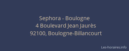 Sephora - Boulogne