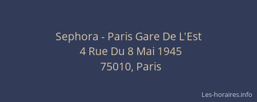 Sephora - Paris Gare De L'Est