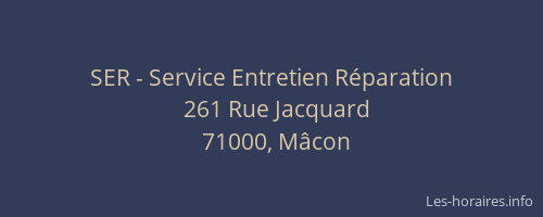 SER - Service Entretien Réparation