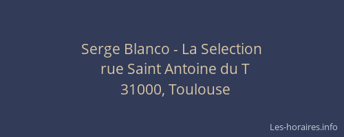 Serge Blanco - La Selection