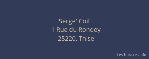 Serge' Coif