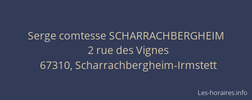 Serge comtesse SCHARRACHBERGHEIM