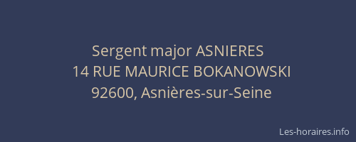 Sergent major ASNIERES