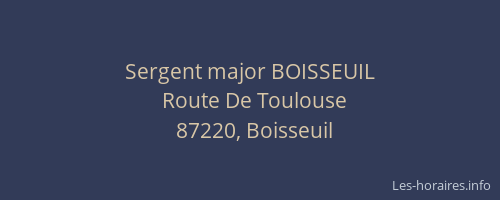 Sergent major BOISSEUIL