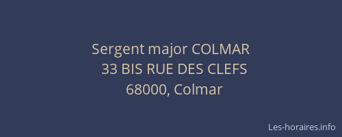 Sergent major COLMAR