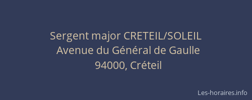 Sergent major CRETEIL/SOLEIL