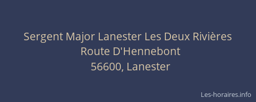 Sergent Major Lanester Les Deux Rivi&egrave;res