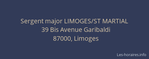 Sergent major LIMOGES/ST MARTIAL