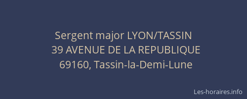 Sergent major LYON/TASSIN