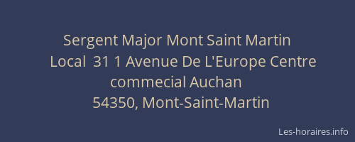 Sergent Major Mont Saint Martin