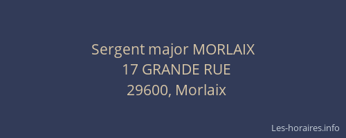 Sergent major MORLAIX