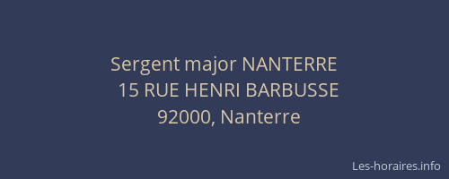Sergent major NANTERRE