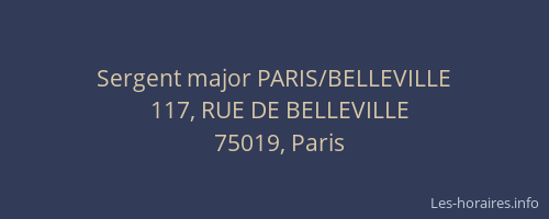 Sergent major PARIS/BELLEVILLE