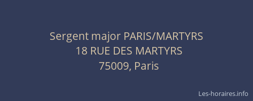 Sergent major PARIS/MARTYRS