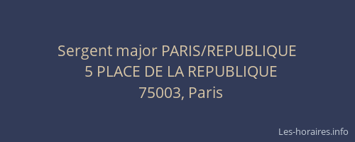 Sergent major PARIS/REPUBLIQUE