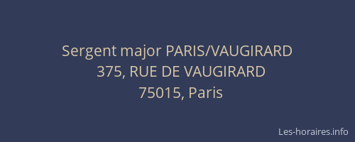 Sergent major PARIS/VAUGIRARD