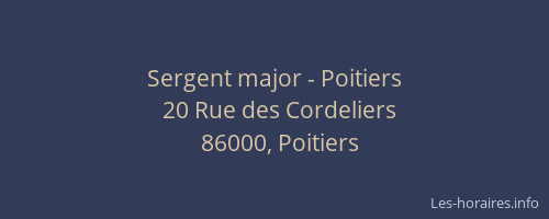 Sergent major - Poitiers
