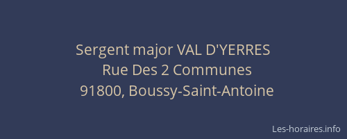 Sergent major VAL D'YERRES