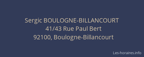 Sergic BOULOGNE-BILLANCOURT