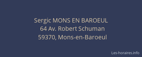 Sergic MONS EN BAROEUL