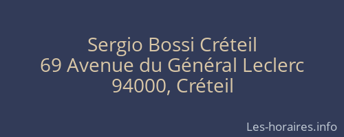 Sergio Bossi Créteil