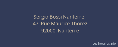 Sergio Bossi Nanterre