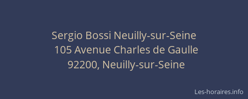 Sergio Bossi Neuilly-sur-Seine