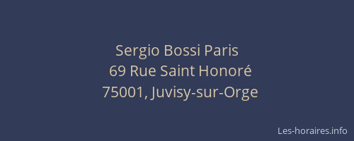 Sergio Bossi Paris