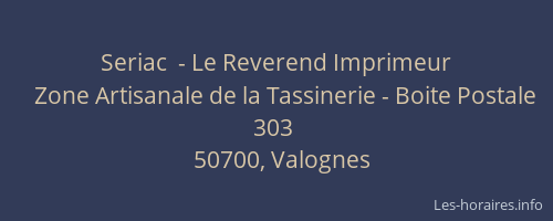 Seriac  - Le Reverend Imprimeur