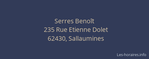 Serres Beno&icirc;t