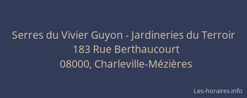 Serres du Vivier Guyon - Jardineries du Terroir