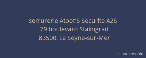 serrurerie Atoot'S Securite A2S