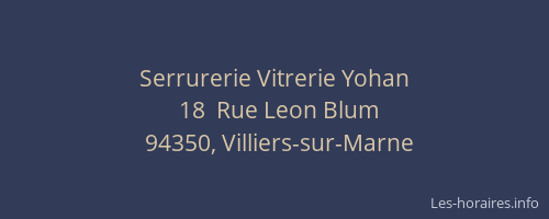 Serrurerie Vitrerie Yohan