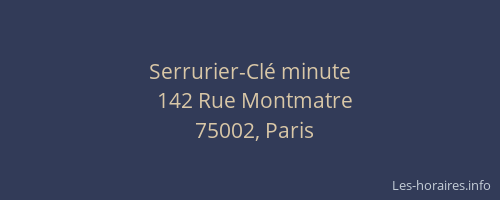 Serrurier-Clé minute